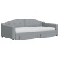 vidaXL Divano Letto Estraibile Cassetti Grigio Chiaro 100x200 Tessuto vidaXL Divano Letto Estraibile Cassetti Grigio Chiaro 100x200 Tessuto