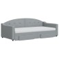 vidaXL Divano Letto Estraibile Cassetti Grigio Chiaro 90x190cm Tessuto vidaXL Divano Letto Estraibile Cassetti Grigio Chiaro 90x190cm Tessuto