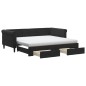 vidaXL Divano Letto Estraibile con Cassetti Nero 90x190 cm in Velluto