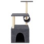 vidaXL Albero per Gatti con Tiragraffi in Sisal Grigio Scuro 109,5 cm