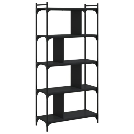 vidaXL Libreria Nera 5 Ripiani 76x32x158 cm Legno Multistrato