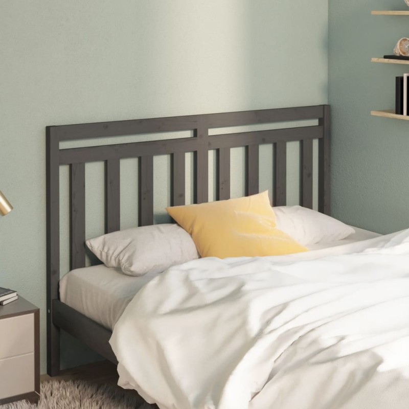 vidaXL Testiera Letto Grigia 166x4x100 cm in Legno Massello di Pino vidaXL Testiera Letto Grigia 166x4x100 cm in Legno Massello di Pino
