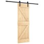 vidaXL Porta Scorrevole con Set Hardware 70x210 cm Legno Massello Pino