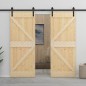 vidaXL Porta Scorrevole con Set Hardware 80x210 cm in Legno di Pino vidaXL Porta Scorrevole con Set Hardware 80x210 cm in Legno di Pino