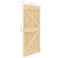 vidaXL Porta Scorrevole con Set Hardware 80x210 cm in Legno di Pino vidaXL Porta Scorrevole con Set Hardware 80x210 cm in Legno di Pino