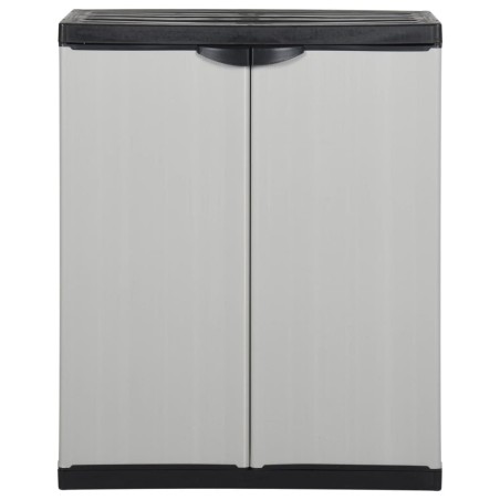 vidaXL Armadietto da Giardino con 1 Ripiano Grigio e Nero 68x40x85 cm