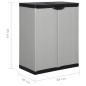 vidaXL Armadietto da Giardino con 1 Ripiano Grigio e Nero 68x40x85 cm vidaXL Armadietto da Giardino con 1 Ripiano Grigio e Nero 68x40x85 cm