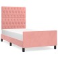 vidaXL Giroletto con Testiera Rosa 100x200 cm in Velluto vidaXL Giroletto con Testiera Rosa 100x200 cm in Velluto