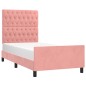 vidaXL Giroletto con Testiera Rosa 100x200 cm in Velluto vidaXL Giroletto con Testiera Rosa 100x200 cm in Velluto