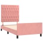vidaXL Giroletto con Testiera Rosa 100x200 cm in Velluto vidaXL Giroletto con Testiera Rosa 100x200 cm in Velluto