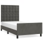 vidaXL Giroletto con Testiera Grigio Scuro 100x200 cm in Velluto vidaXL Giroletto con Testiera Grigio Scuro 100x200 cm in Velluto