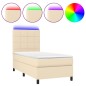 vidaXL Letto a Molle con Materasso e LED Crema 100x200cm in Tessuto vidaXL Letto a Molle con Materasso e LED Crema 100x200cm in Tessuto