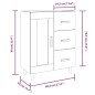 Credenza Rovere Fumo 69,5x34x90 cm in Legno Multistrato