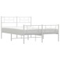 vidaXL Giroletto con Testiera e Pediera Metallo Bianco 150x200 cm vidaXL Giroletto con Testiera e Pediera Metallo Bianco 150x200 cm