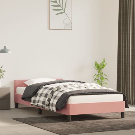 vidaXL Giroletto con Testiera Rosa 90x190 cm in Velluto