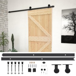 vidaXL Porta Scorrevole con Set Hardware 80x210 cm in Legno di Pino
