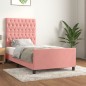 vidaXL Giroletto con Testiera Rosa 90x200 cm in Velluto vidaXL Giroletto con Testiera Rosa 90x200 cm in Velluto