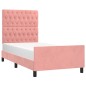 vidaXL Giroletto con Testiera Rosa 90x200 cm in Velluto vidaXL Giroletto con Testiera Rosa 90x200 cm in Velluto