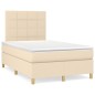 vidaXL Giroletto a Molle con Materasso Crema 120x200 cm in Tessuto