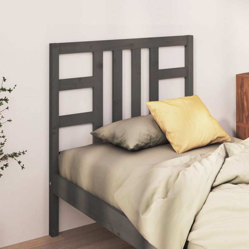 Testiera per Letto Grigia 96x4x100 cm in Legno Massello di Pino Testiera per Letto Grigia 96x4x100 cm in Legno Massello di Pino