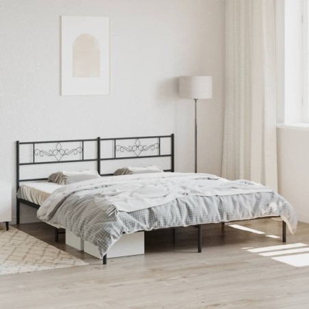 vidaXL Giroletto con Testiera in Metallo Nero 183x213 cm