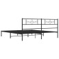 vidaXL Giroletto con Testiera in Metallo Nero 183x213 cm