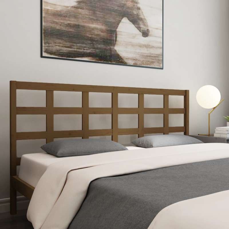 Testiera Letto Miele 205,5x4x100 cm in Legno Massello di Pino Testiera Letto Miele 205,5x4x100 cm in Legno Massello di Pino