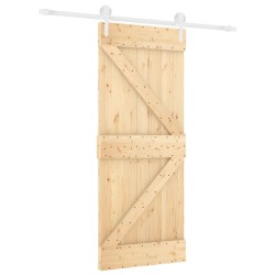 vidaXL Porta Scorrevole con Set Hardware 85x210 cm Legno Massello Pino