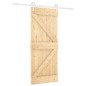 vidaXL Porta Scorrevole con Set Hardware 85x210 cm Legno Massello Pino