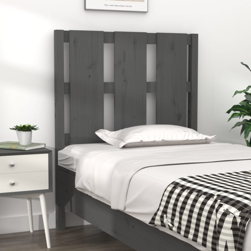 Testiera per Letto Grigia 80,5x4x100 cm Legno Massello di Pino Testiera per Letto Grigia 80,5x4x100 cm Legno Massello di Pino
