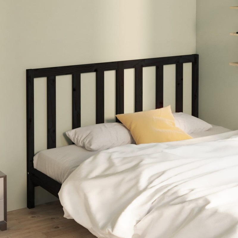 vidaXL Testiera per Letto Nera 156x4x100 cm in Legno Massello di Pino vidaXL Testiera per Letto Nera 156x4x100 cm in Legno Massello di Pino