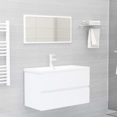vidaXL Set Mobili da Bagno Bianco in Truciolato
