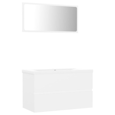 vidaXL Set Mobili da Bagno Bianco in Truciolato