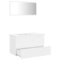 vidaXL Set Mobili da Bagno Bianco in Truciolato vidaXL Set Mobili da Bagno Bianco in Truciolato