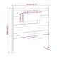 Testiera Letto Grigia 80,5x4x100 cm in Legno Massello di Pino