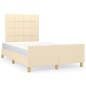 vidaXL Giroletto con Testiera Crema 120x200 cm in Tessuto