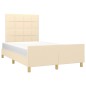 vidaXL Giroletto con Testiera Crema 120x200 cm in Tessuto