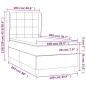 vidaXL Giroletto a Molle con Materasso Crema 100x200 cm in Tessuto