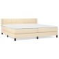vidaXL Giroletto a Molle con Materasso Crema 200x200 cm in Tessuto