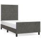 vidaXL Giroletto senza Materasso Grigio Scuro 100x200 cm Velluto vidaXL Giroletto senza Materasso Grigio Scuro 100x200 cm Velluto
