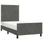 vidaXL Giroletto senza Materasso Grigio Scuro 100x200 cm Velluto vidaXL Giroletto senza Materasso Grigio Scuro 100x200 cm Velluto
