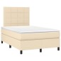 vidaXL Giroletto a Molle con Materasso Crema 120x200 cm in Tessuto