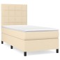 vidaXL Giroletto a Molle con Materasso Crema 100x200 cm in Tessuto