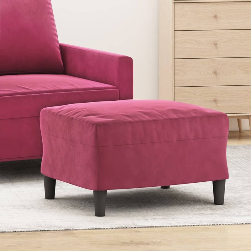 vidaXL Poggiapiedi Rosso Vino 60x50x41 cm in Velluto vidaXL Poggiapiedi Rosso Vino 60x50x41 cm in Velluto