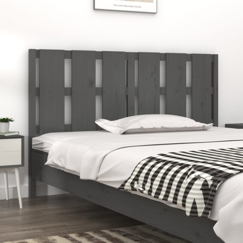 Testiera per Letto Grigia 155,5x4x100 cm Legno Massello di Pino Testiera per Letto Grigia 155,5x4x100 cm Legno Massello di Pino