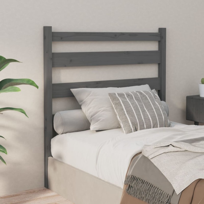 Testiera per Letto Grigia 106x4x100cm in Legno Massello di Pino Testiera per Letto Grigia 106x4x100cm in Legno Massello di Pino