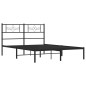 vidaXL Giroletto con Testiera in Metallo Nero 150x200 cm vidaXL Giroletto con Testiera in Metallo Nero 150x200 cm
