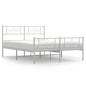 vidaXL Giroletto con Testiera e Pediera Metallo Bianco 135x190 cm vidaXL Giroletto con Testiera e Pediera Metallo Bianco 135x190 cm