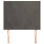 Testiera ad Orecchio Grigio Scuro 93x16x118/128 cm in Velluto Testiera ad Orecchio Grigio Scuro 93x16x118/128 cm in Velluto