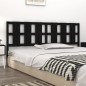 Testiera per Letto Nera 205,5x4x100cm in Legno Massello di Pino